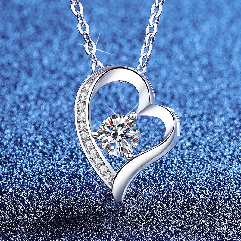 925 Sterling Silver Necklace Heart Pendant Simple for Women Wedding Engagement Jewelry Fashion Classics Gift Party High quality