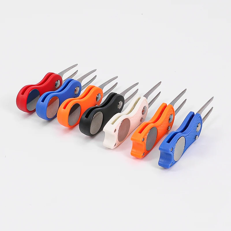 Magnetic Ball Marker Golf Divot Repair Tool Golf TrainingAids Pitch Alloy Divot Tool Metal Golf Pitch Fork Golf Acccessories