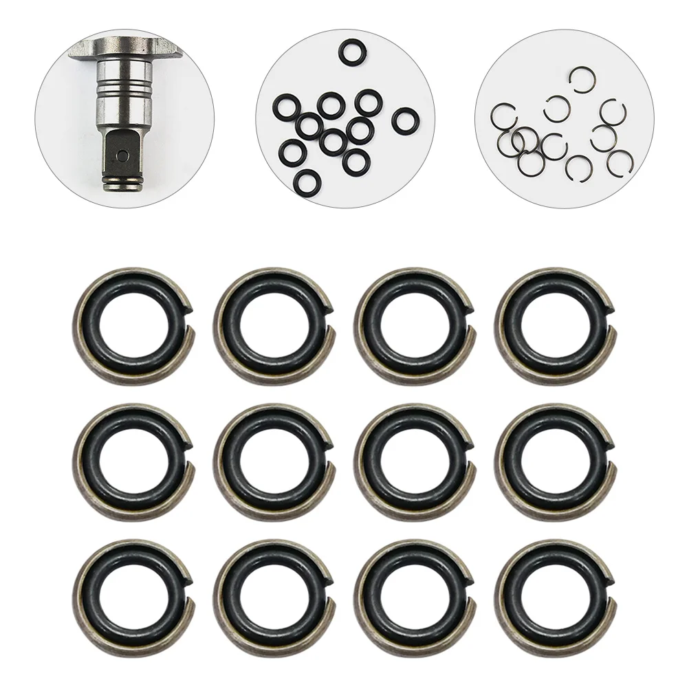 12 Sets Wrench Ring Impact Socket Retainer Rings Adapter Lock Clips Rubber Retaining Friction