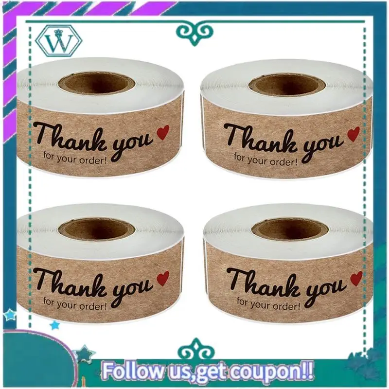 1440Pcs Thank You Stickers Set Kit Thank You Stickers Label Roll Thank You Kit For Envelope Retail Store 75X25mm