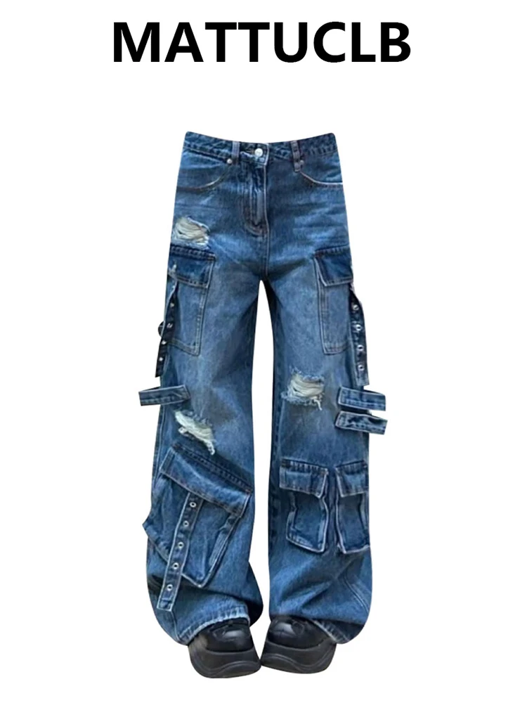 

Winter Women's Denim Pants Y2K Wide Fit Baggy Jeans Korean Cowboy Cargo Pants Boyfriend Men Jean Tomboy Goblin Core High Quality