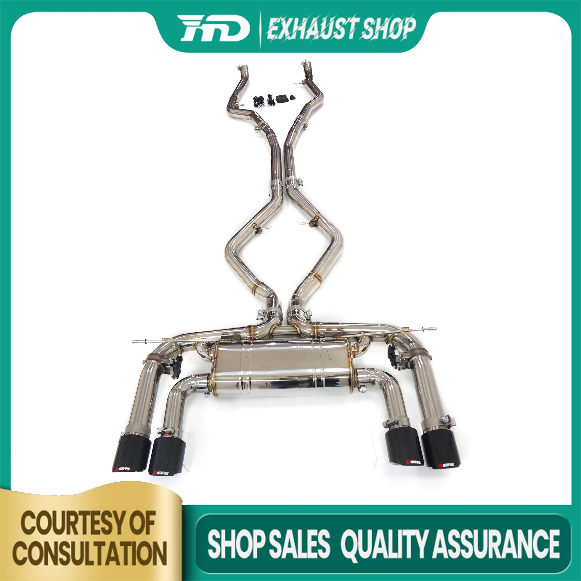 

Catback for BMW X5M X6M F85 F86 4.4T Exhaust Stainless Steel Electronic valve Muffler Tips Exact Fit Lossless Installation HMD