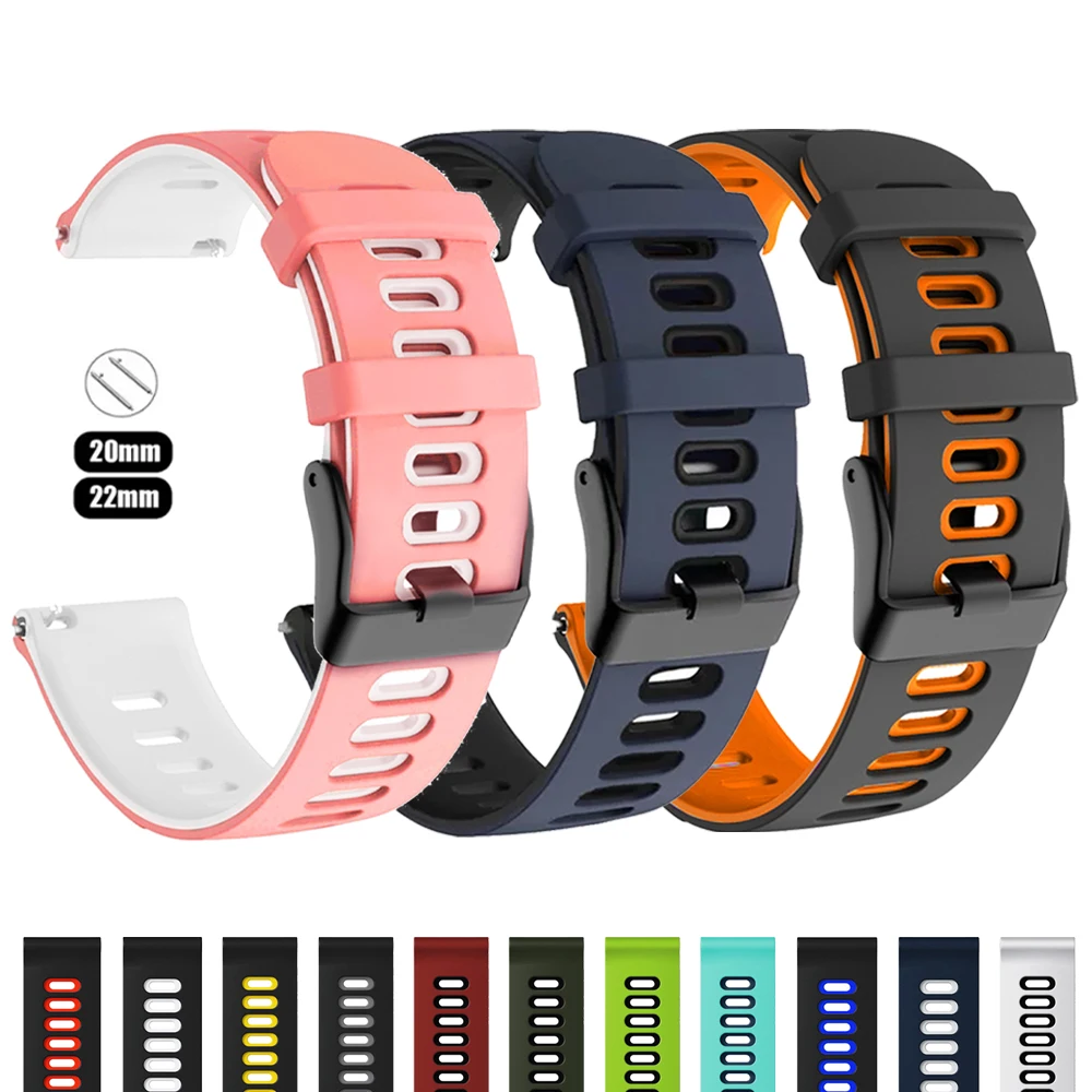 Ремешок для часов 20 мм 22 мм для Amazfit gts/4/3/2/gts2/4 Mini/Gtr4/3/2/2e/47 мм, силиконовый браслет для умных часов Watchabnd Amazfit gts Band