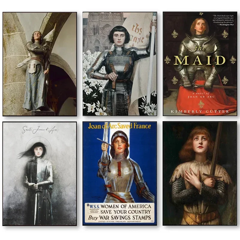 Póster de reproducción de Saint Joan of Arc By John Everett Millais, lienzo de pintura al óleo, obra de arte Vintage, imágenes de arte de pared, decoración del hogar