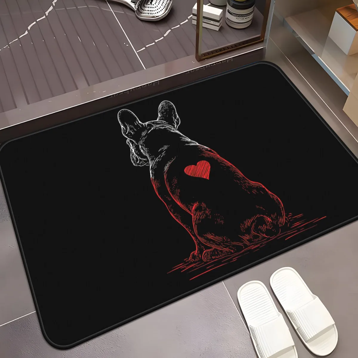 

1 шт. Дверной коврик с принтом Dog'S Dark Kiss HD — нескользящая, впитывающая микрофибра, полиэстер, который можно стирать в машине, идеально подходит для ванной комнаты, спальни