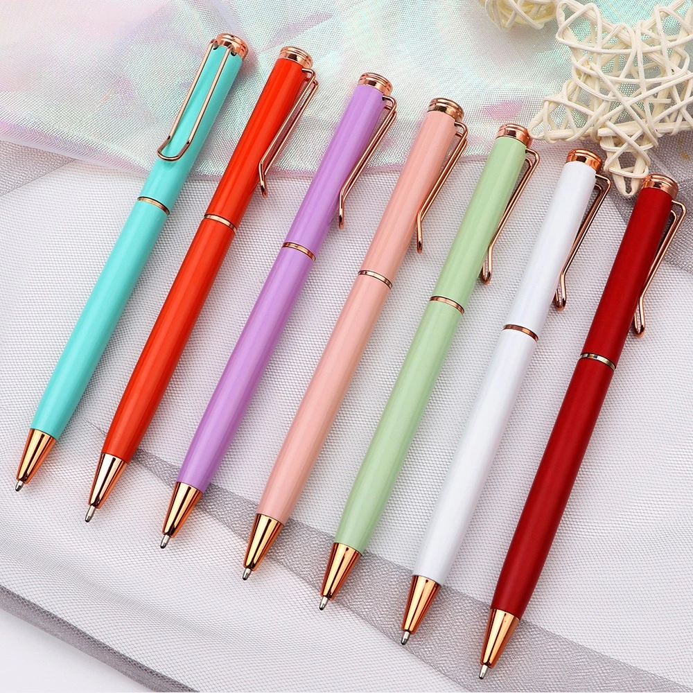 

40pcs Luxury Metal Ballpoint Pens Business Pens for Writing Metal Stationery School Supplies Athestic Metal Pen Luxury Wholesale