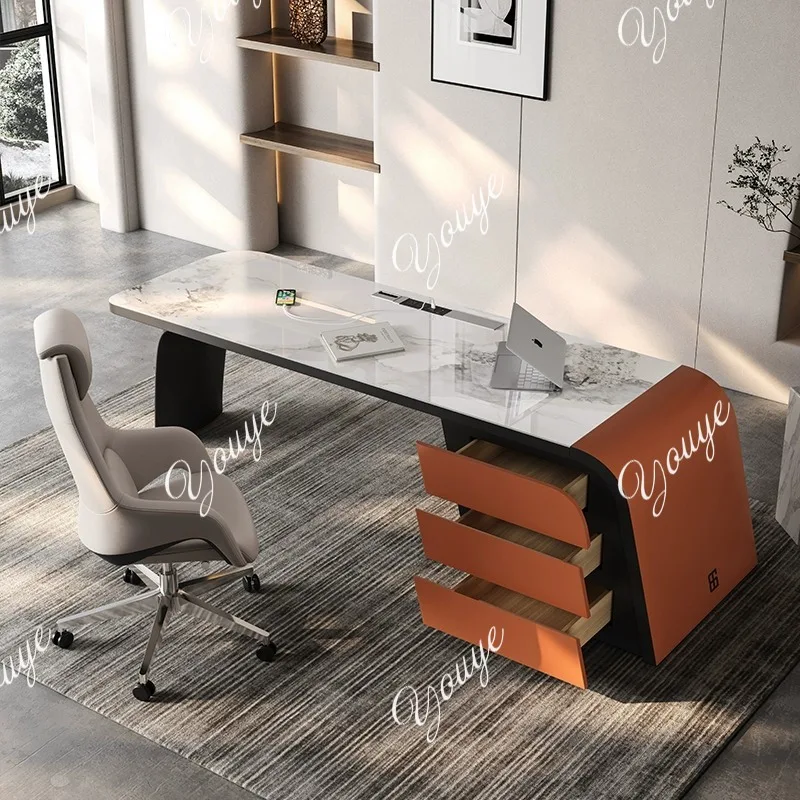 Modern Slate Desk Light Luxury Boss Office Information Desk Study Computer Desk Designer Workbench