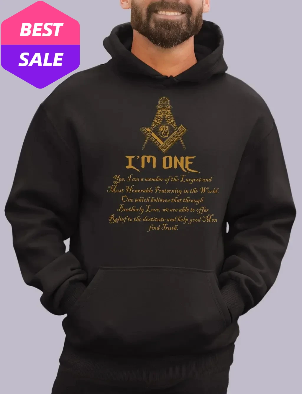 I Am One - Masonic Inscriptions Freemason Pullover Hoodie New 100% Cotton Comfortable Casual Mens Sweatshirts Fashion Streetwear