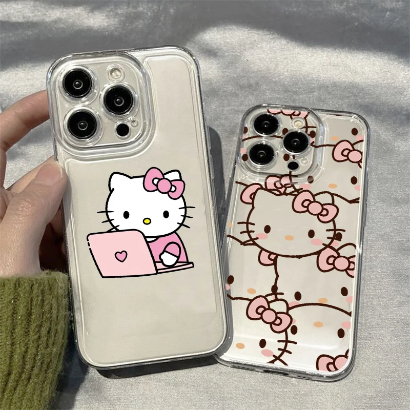 Hello Kitty Cute Anime Foe Vivo Y100 Y78 Y77 Y76S Y75 Y73 Y55 Y52S Y36 Y33 Y28 Y27 Y21 Y19 Y18 Y17 Transparent Phone Case