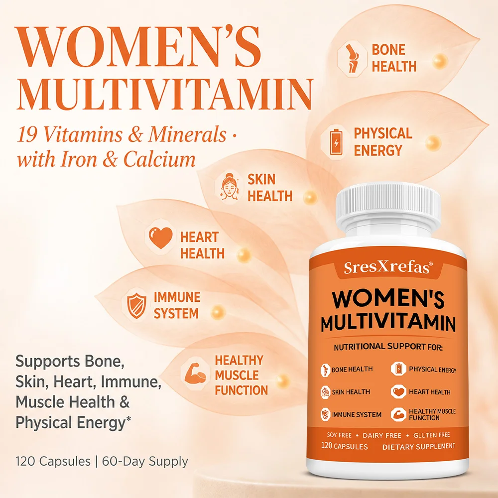 Women's Multivitamin Capsules Contain A Perfect Blend of Biotin, Calcium and Zinc To Support Immune Function and Energy