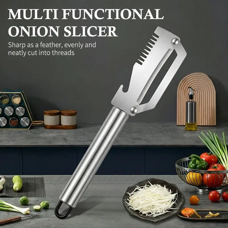 1/2/3Pcs Multi Functional Stainless Steel Handle Peeling Scallion Knife Scraping Knife Household Scallion Peeling Tool.