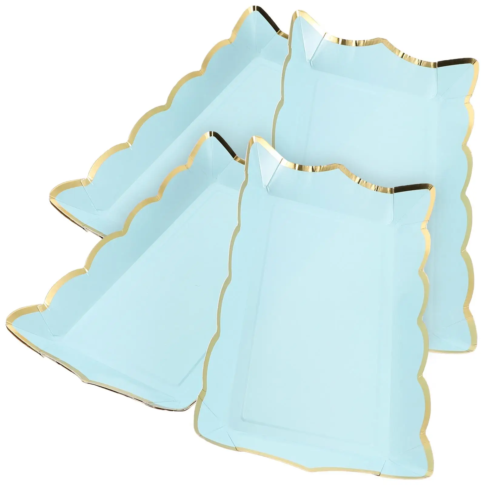 

4 Pcs Square Paper Fruit Cake BBQ Tray Set 9 Disposable Serving Platters for Party Dessert Trays Cookie Plates