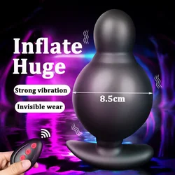 Big Anal Plug Vibrator Inflatable Butt Plug Male Prostate Massager Expansion Dildo Vibrator Double Motors Sexy Toys For Men Gay