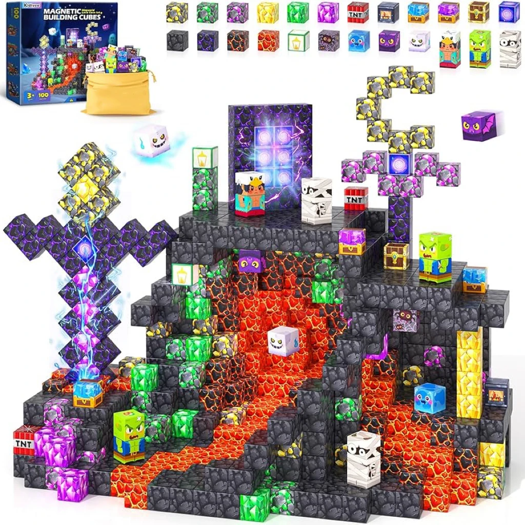 NEW Creative Crystal Castle Magnetic Building Bricks Set My World Themed DIY Assembly Educational Model Building Kit for Kids