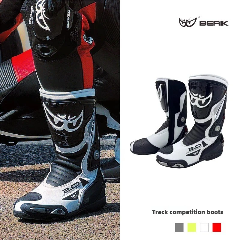 Berik Men's and Women's Cycling Boots Motorcycle Boots Racing Anti-fall Track Riding Equipment Protective Track Boots