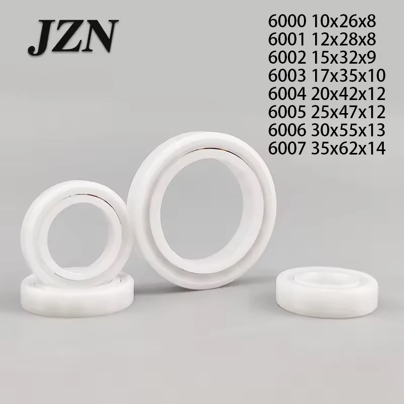 6000 6001 6002 RS 2RS 2/5/10Pcs POM plastic bearing double sided seal corrosion resistant oil free 6003 6004 6005 6006 6007