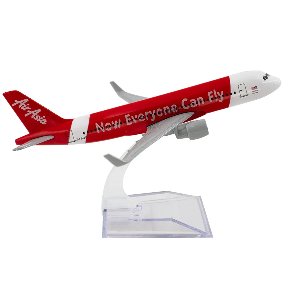 

1/400 Alloy Aircraft Airbus a320 Air Asia 16cm Plane Model Toy Children Gift for Collection Decoration