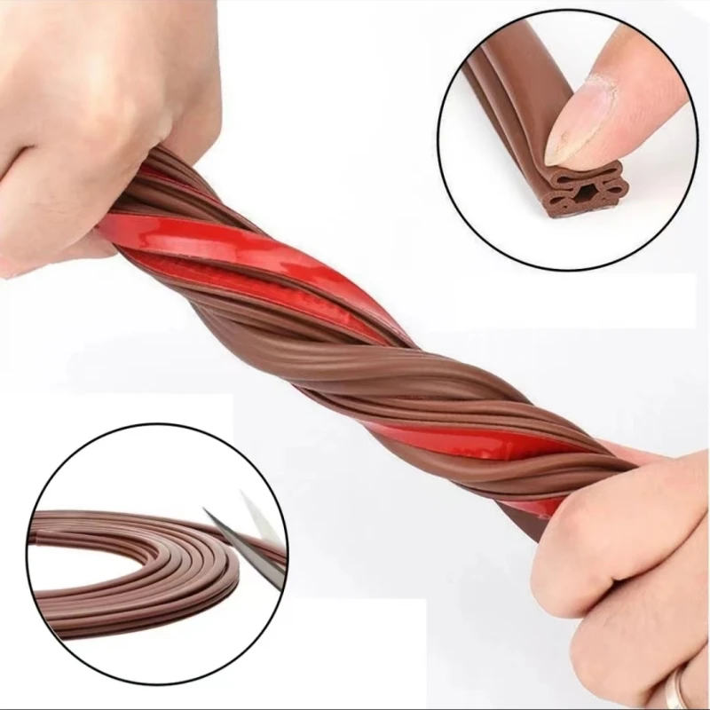 Silicone Self-Adhesive Sealing Tape, 6m, Soundproof, Door Stop, Window, Sealing, Moisture Proof, Strong Adhesive Tape