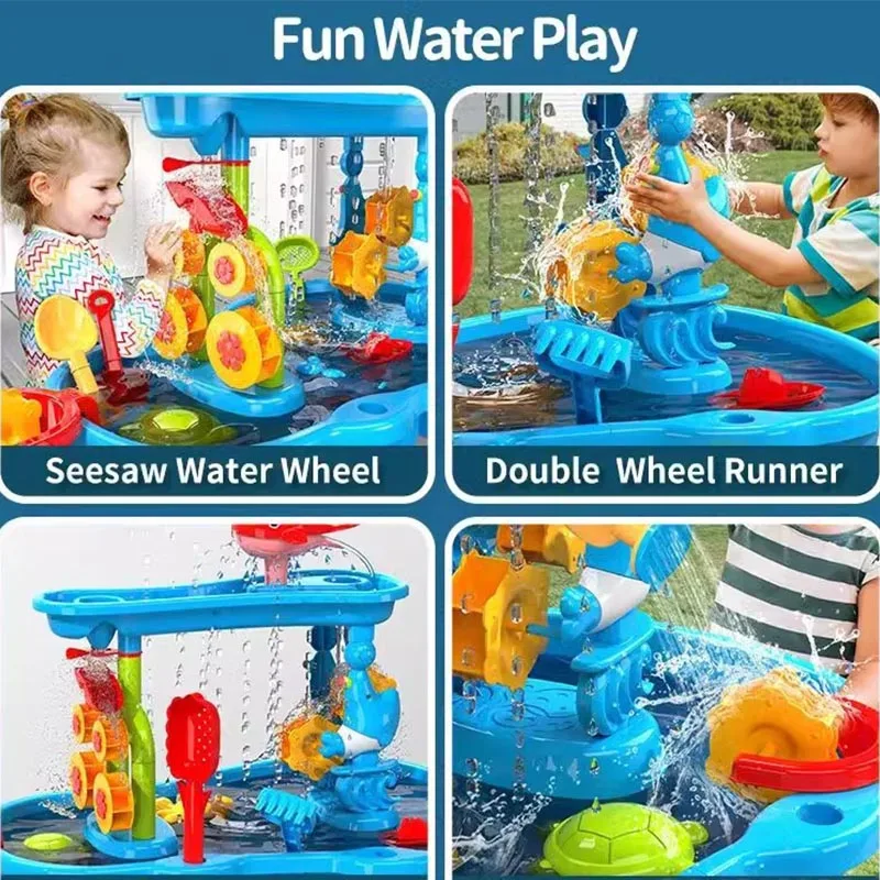 الصيف الاطفال الرمال المياه الجدول الأطفال ألعاب الشاطئ في الهواء الطلق حديقة قبو مجموعة الشاطئ الأطفال DIY بها بنفسك الوالدين والطفل اللعب التفاعلية #4