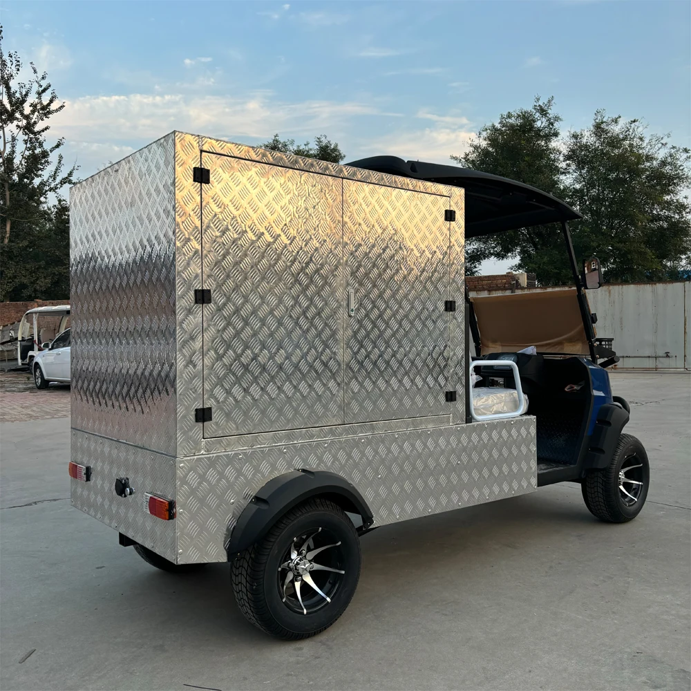High Performance New Version 2 Seats 72V Electric Golf Cart 5000W Motor Lifted Golf Car Street Legal with Rear Close Cargo Box