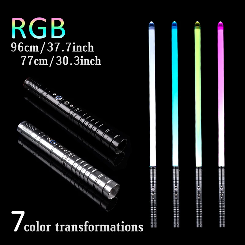 

Lightsaber Heavy Fighting Metal Handle Rgb 7 Colors Change Smooth Force Fx Foc Blaster Toys Gift Arma Laser Sword Toys