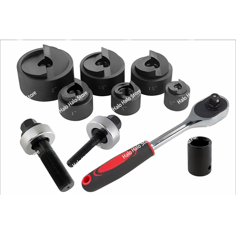 C60 Knockout Hole Punch Driver Kit 1/2 to 2 Inch Electrical Conduit Hole Cutter Set Tool Kit for Plumbing And Electrical Work