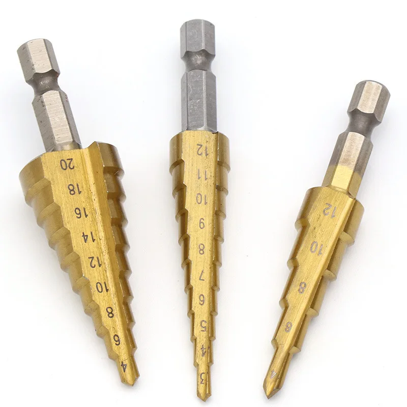 

Ступенчатое сверло для металла 3, 12, 4, 20, многофункциональный резак с шестигранным хвостовиком