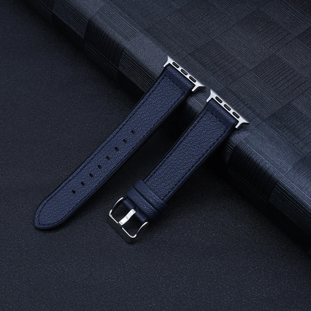 สร้อยข้อมือสําหรับ Apple Watch สาย 49 มม.45 มม.41 มม.44 มม.40 มม.42 38 มม.สายหนังสังเคราะห์ทนทาน iWatch Ultra Serie 9 4 5 SE 6 7 8