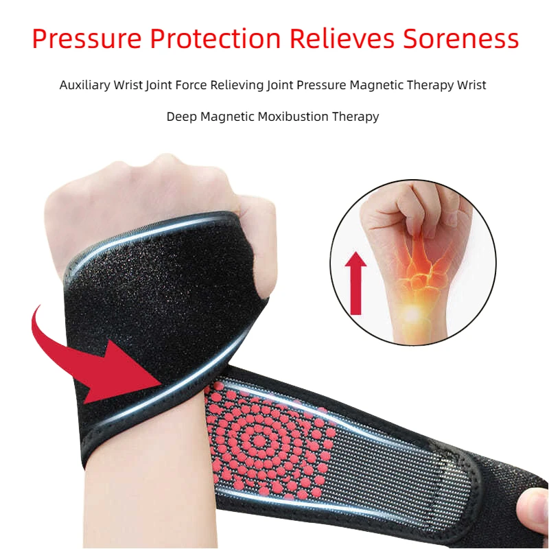 Self Heating Wrist Band Magnetic Therapy Support Brace Wrap Heated Hand Warmer Compression Pain Relief Wristband Sanitizer Belt