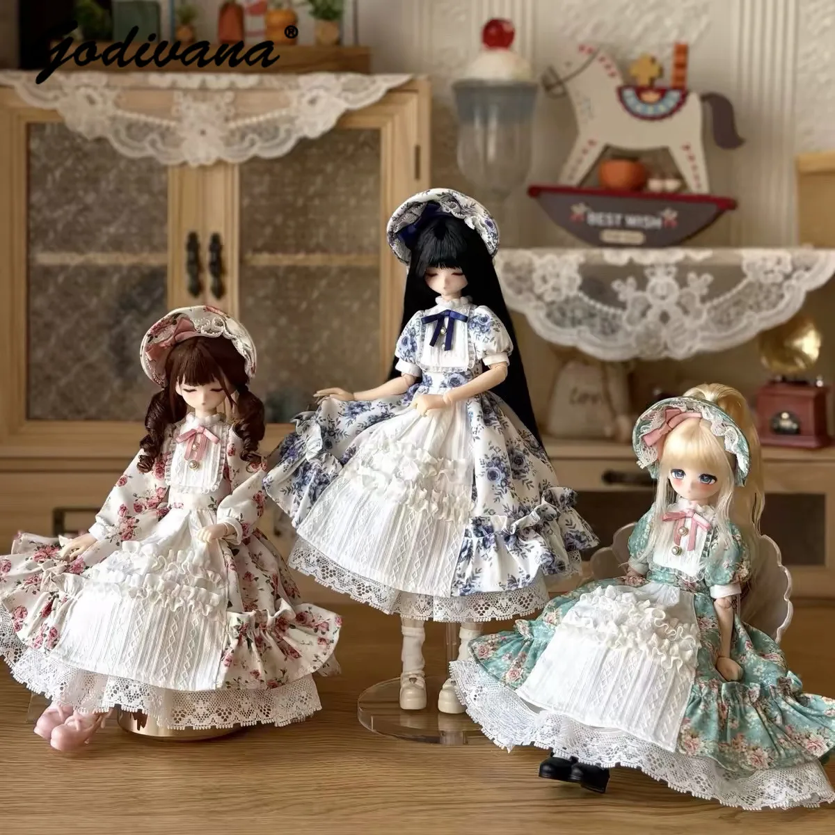 ensemble-special-1-6-azone-ob24-pour-poupee-bjd-robe-longue-de-style-lolita-vintage-a-motifs-floraux-avec-dentelle-volants-et-manches-bouffantes-ainsi-qu'un-bonnet-assorti
