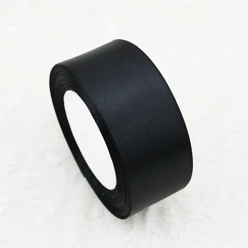 Black Single Face Satin Ribbon Wholesale Gift Wrapping Christmas Ribbons Handmade DIY Decorate Home