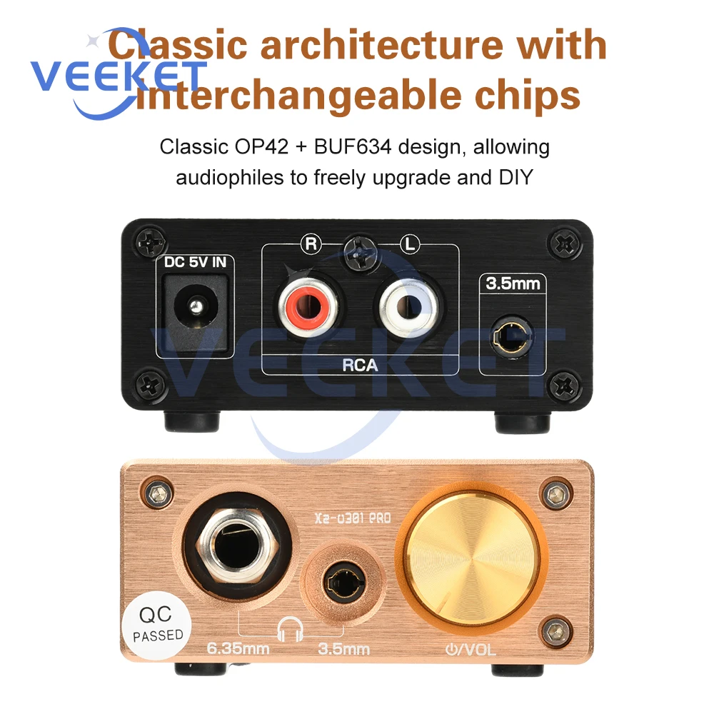 

Xz-U301Pro DC 5V HiFi Mini Headphone Amplifier Class A Desktop Amp 1500mW for Headphones Output Plug-and-Play Hi-Fi Audio