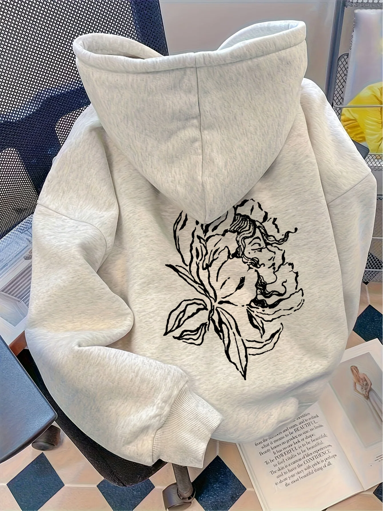 

Flower Graphic Printing Autumn and Winter Pure Cotton Men's and Women's Hoodies Casual Outdoor Street Sports Loose Training
