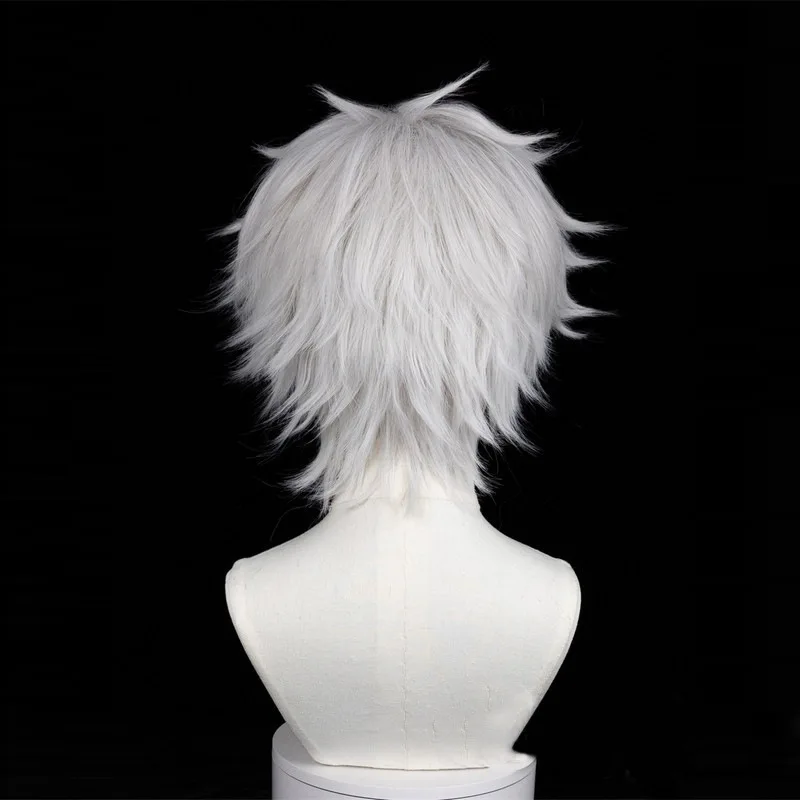 Unisex Male Anime Character Manga Style Halloween Convention Game Cosplay Daily Street White Short Spiky Layered Synthetic Wig
