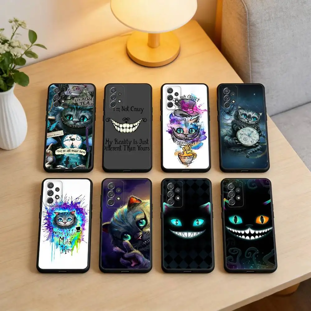 

Cool C-Cheshire Cat Phone Case For Samsung Galaxy A73,A72,A71,A70,A53,A52,A51,Soft Silicone Black Cover