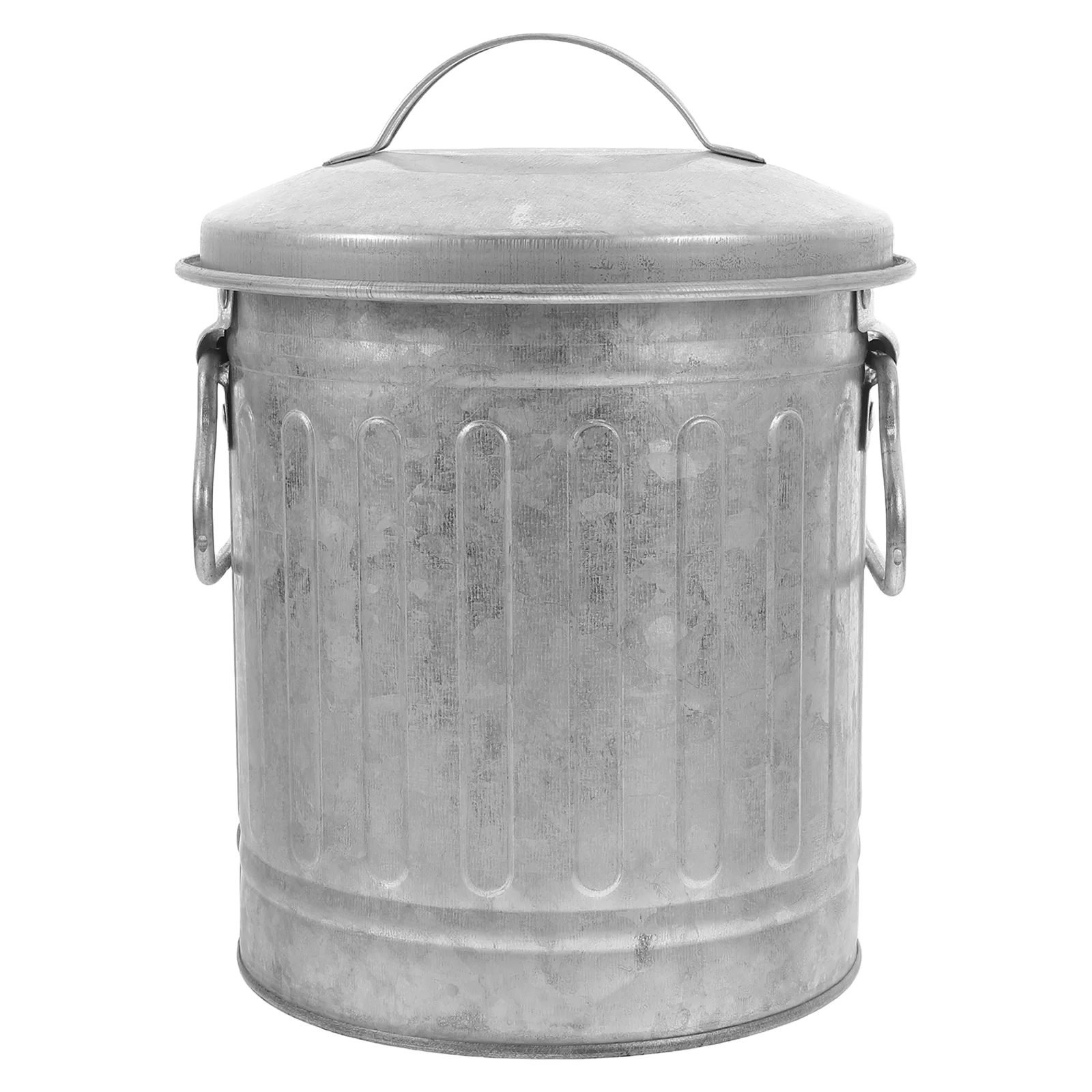 

Vintage Iron Desktop Stationery Trash Can Elegant Office Wastebasket Small Decorative Rubbish Bin Home Decor Pen Holder Flower