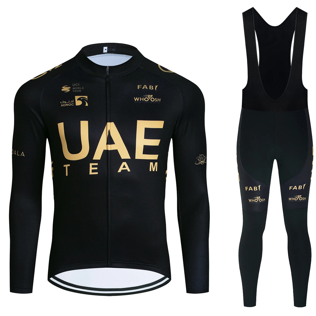 Winter 2024 Cycling Jersey GOLDEN UAE Bike Jacket Maillot Pants Suit Ropa Ciclismo Team Pro Thermal Fleece BicycleClothing