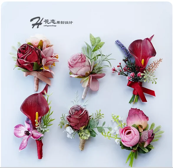 

Opening Wedding Bride and Bride Wedding Corsage Parents' Full Family Simulation Lapel Bridesmaid Wrist Flower