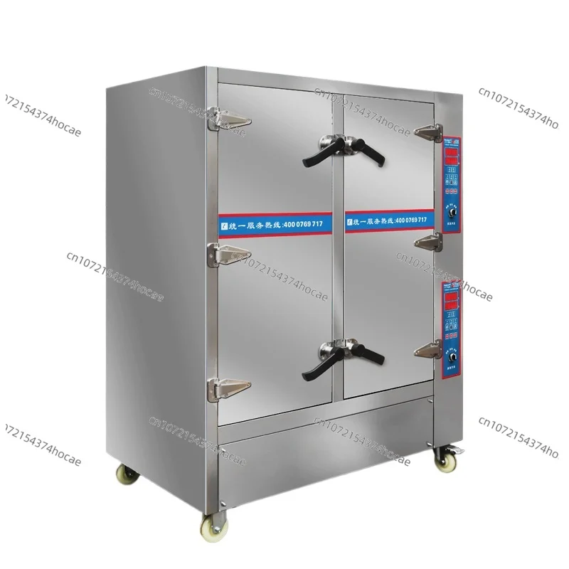 علبة أرز جديدة على البخار 110 ℃   ارتفاع درجة الحرارة معدات المقصف التجارية موقد باب مزدوج الأرز باخرة الجانب الذكي