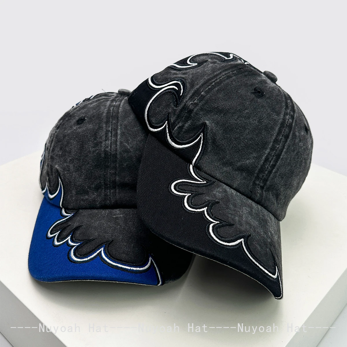 New Men Women American Street Embroidered Flame Baseball Hats Sunshade Hip Hop Versatile Personal Peaked Caps Street Fashion Ins