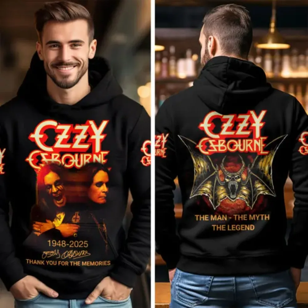 روك اوزي أوزبورن هوديس ثلاثية الأبعاد مطبوعة للجنسين بلوزات موضة الرجال النساء الهيب هوب البلوفرات المتضخم ملابس للرجال Y2k هوديي #1