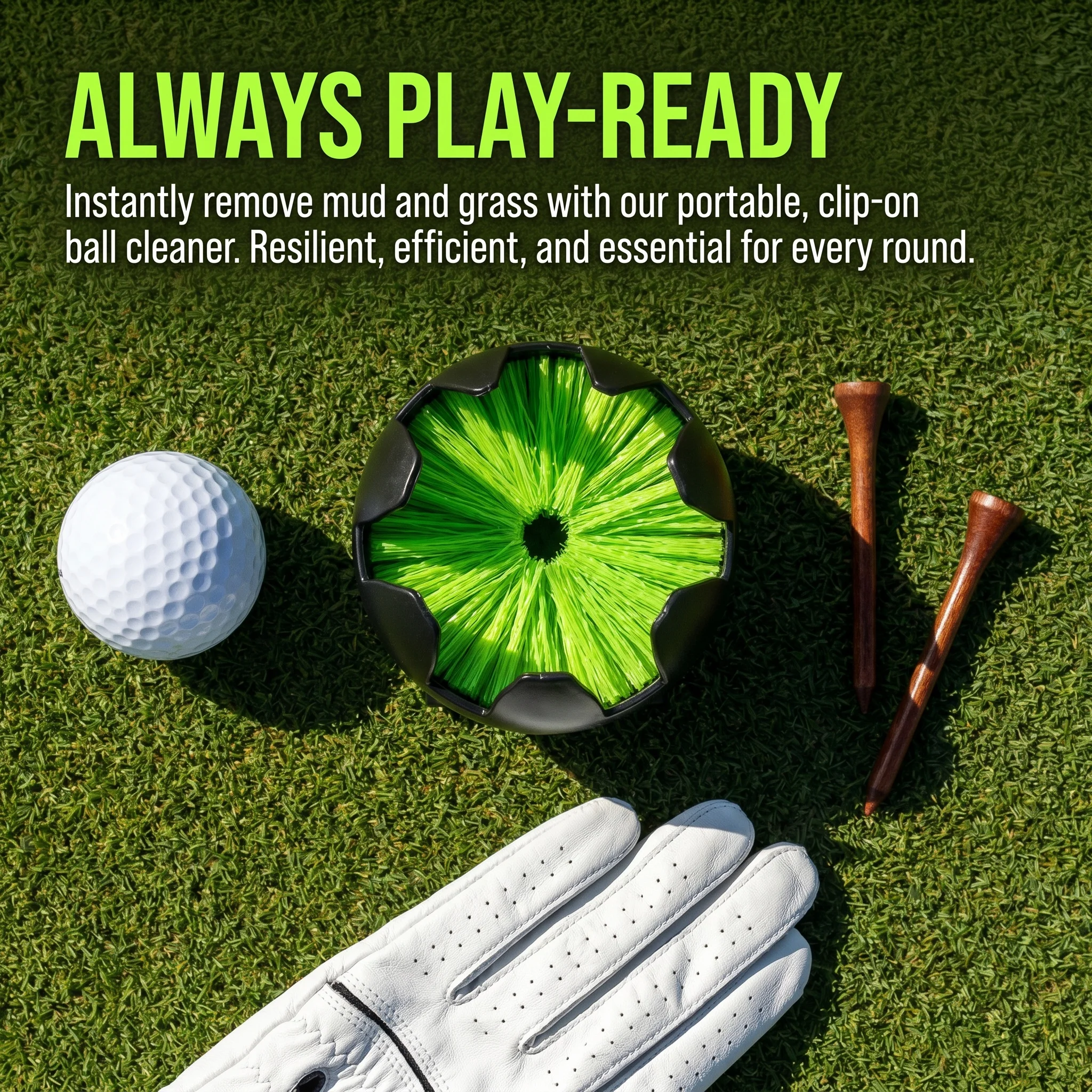 Golfball-Reinigungsbürste, Tragbares Golfball-Reinigungswerkzeug zum Umhängen, Outdoor-Golf-Trainingszubehör für Golfliebhaber