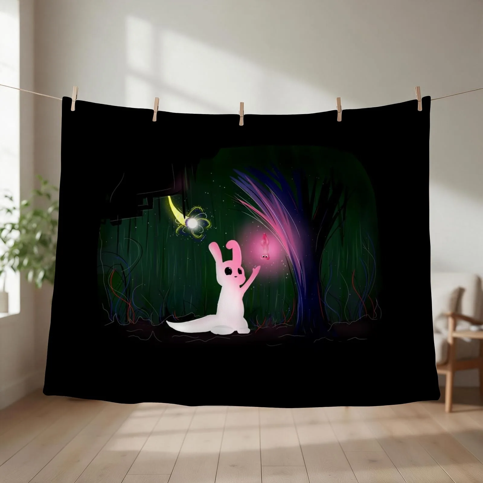 Glowing Slugcat // Rain World Throw Blanket couch cozy soft plush fuzzy picnic outdoor blanket
