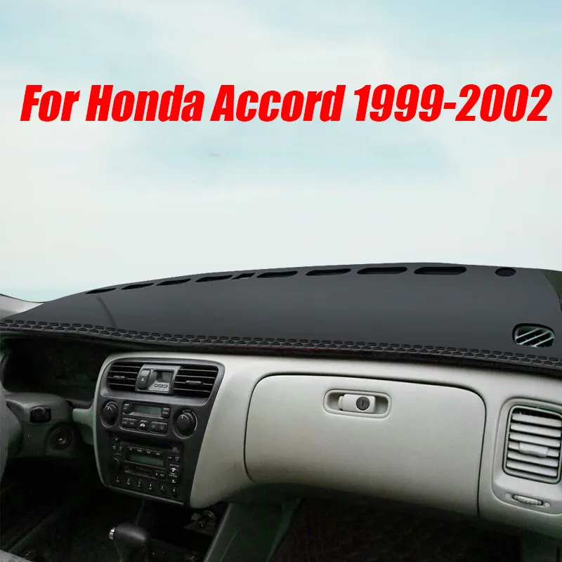 

Черный кожаный чехол для приборной панели, защитный коврик для Honda Accord 1999-2002 гг.
