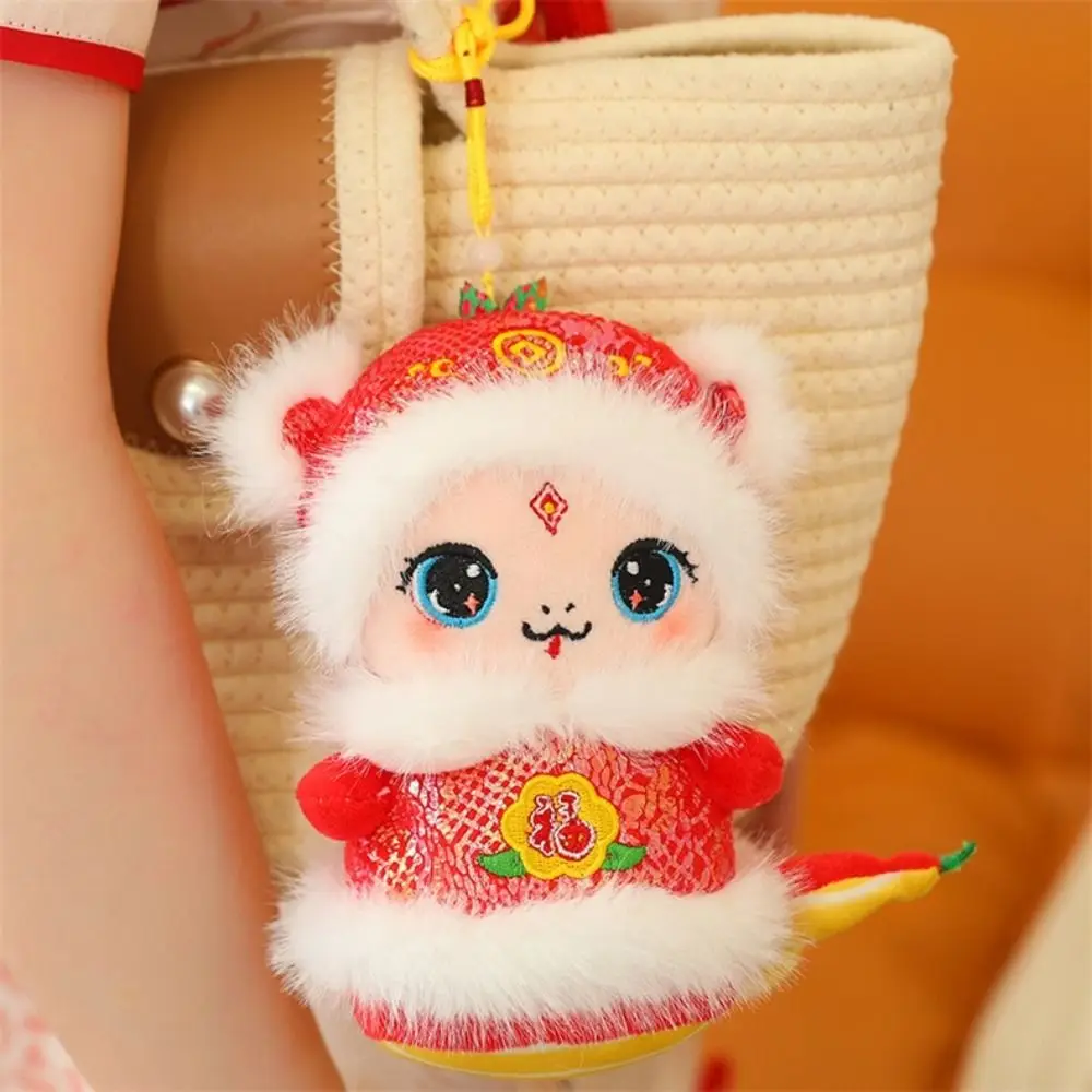 Fashion Chinese Style Snake Year Red/Yellow Creative New Year Snake Soft Cartoon Animal Pendant Bag Charm