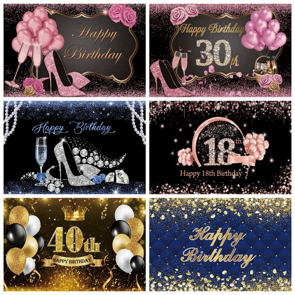 

Custom Name Gold Glitter Birthday Party Banner Backgrounds Baby Shower Child Kid Name Diy Photography Backdrop Photo Studio Prop