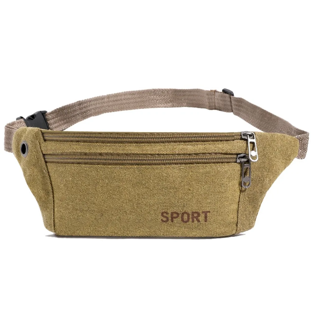 

Fashion Multi-Pockets Fanny Pack Phone Coins Waist Belt Bag Canvas Wallet