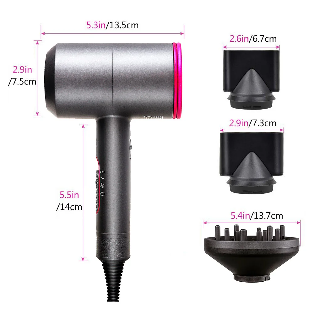 US plug or EU plug Professional Powerful Hair Dryer Fast Heating Hot And Cold Adjustment Ionic Air Blow Dryer For Hair Salon Use