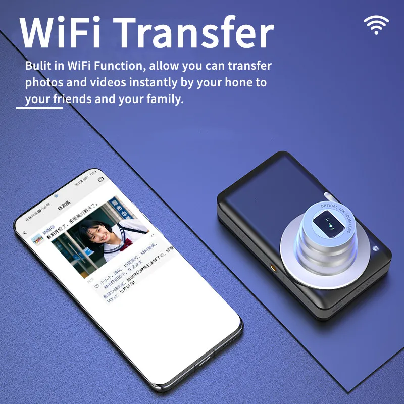 كاميرا رقمية بدقة 4K عالية الدقة للتصوير الفوتوغرافي، كاميرا فيديو مدمجة للتكبير البصري، كاميرا فيديو مدمجة، تركيز تلقائي، كاميرا CCD كلاسيكية للطلاب في سن المراهقة