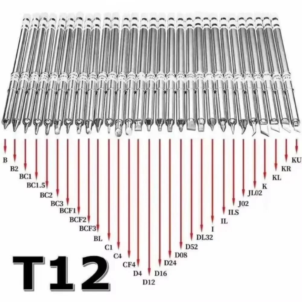 New T12‑I BC2 BC3 ILS J02 JL02 D24 Soldering Tips Compatible with Hakko FX951 Motorcycle Repair Spare Replacement Tools